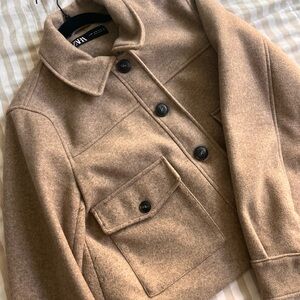 Zara Tan Wool-Blend Jacket